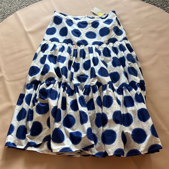 Boden Tamara polka dot print tiered midi skirt - Picture 2 of 4